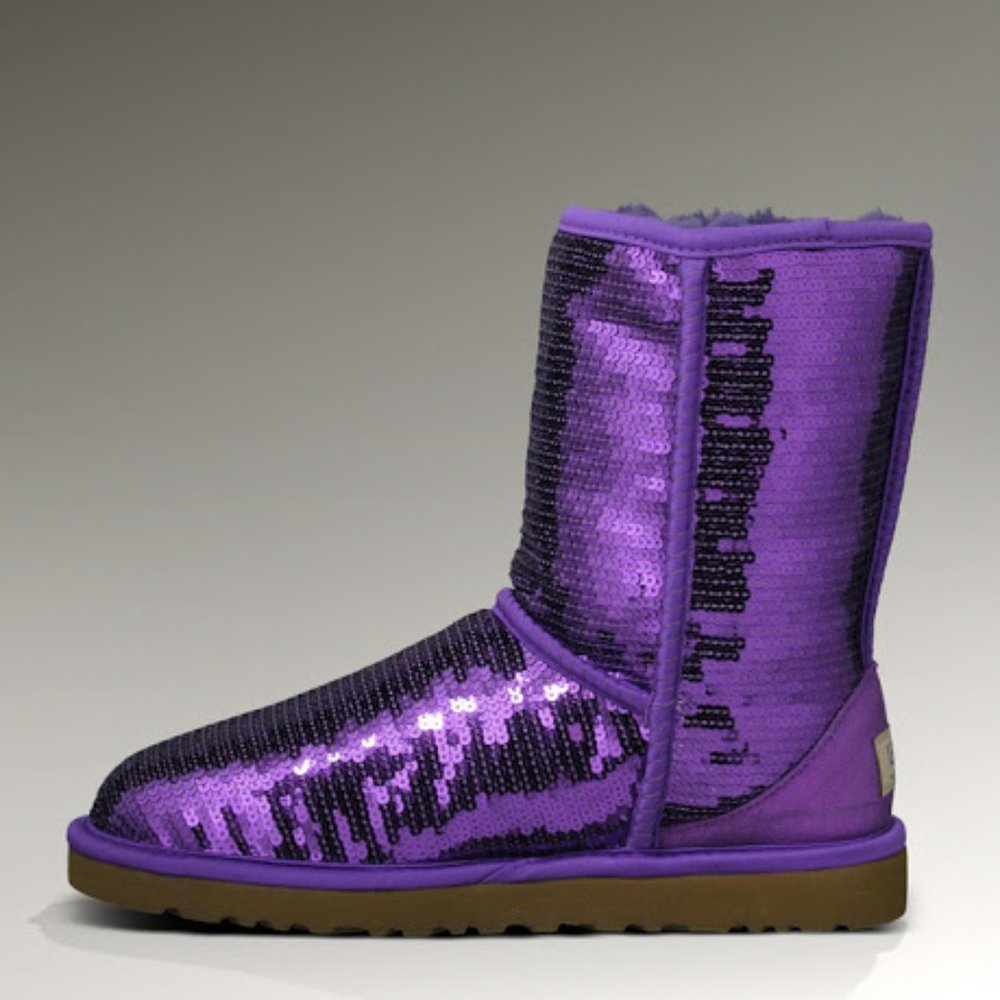 UGG Women Classic Short Sparkles- Purple Boot